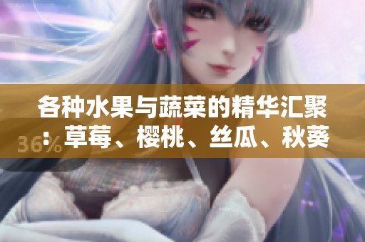 各种水果与蔬菜的精华汇聚：草莓、樱桃、丝瓜、秋葵、榴莲、黄瓜大集合