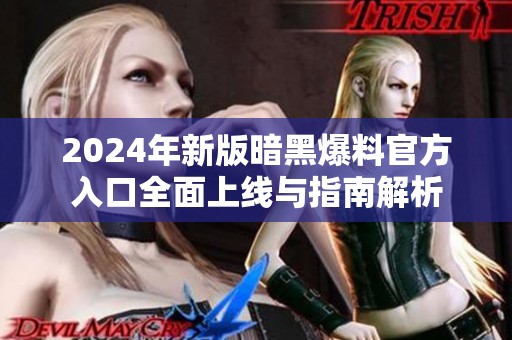 2024年新版暗黑爆料官方入口全面上线与指南解析