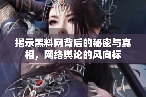 揭示黑料网背后的秘密与真相，网络舆论的风向标