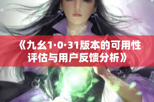 《九幺1·0·31版本的可用性评估与用户反馈分析》