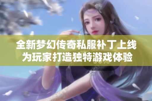 全新梦幻传奇私服补丁上线 为玩家打造独特游戏体验