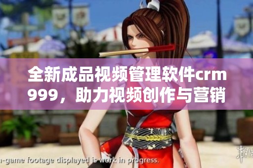 全新成品视频管理软件crm999，助力视频创作与营销提升
