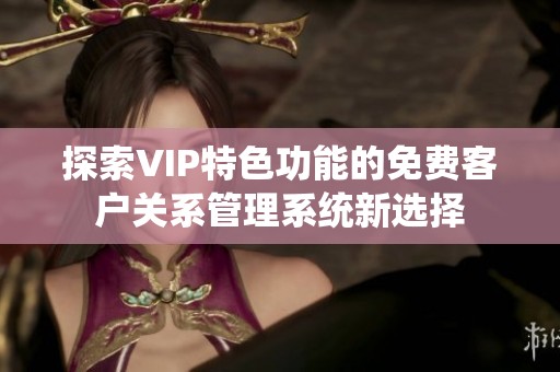 探索VIP特色功能的免费客户关系管理系统新选择