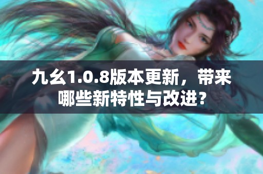 九幺1.0.8版本更新，带来哪些新特性与改进？
