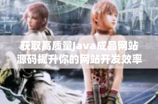 获取高质量Java成品网站源码提升你的网站开发效率