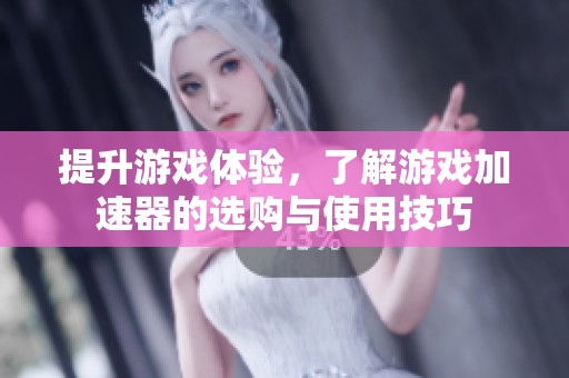 提升游戏体验，了解游戏加速器的选购与使用技巧