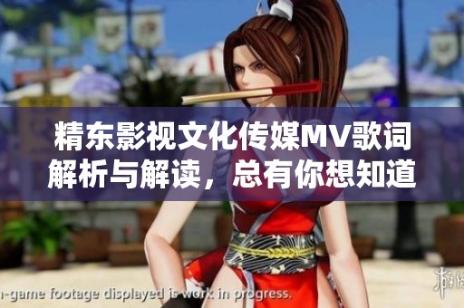 精东影视文化传媒MV歌词解析与解读，总有你想知道的内容