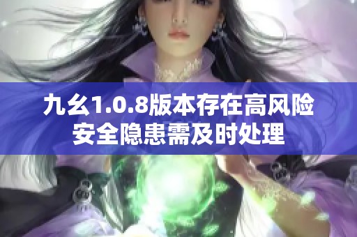 九幺1.0.8版本存在高风险安全隐患需及时处理