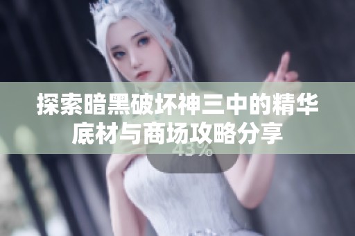 探索暗黑破坏神三中的精华底材与商场攻略分享