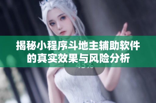 揭秘小程序斗地主辅助软件的真实效果与风险分析