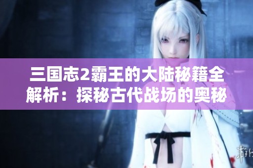 三国志2霸王的大陆秘籍全解析：探秘古代战场的奥秘与智慧