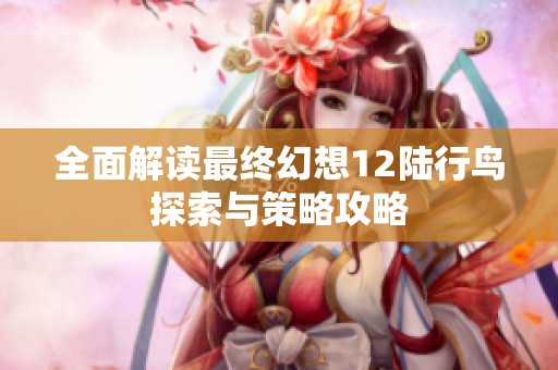 全面解读最终幻想12陆行鸟探索与策略攻略