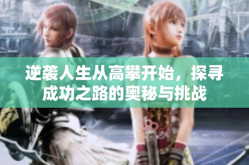 逆袭人生从高攀开始，探寻成功之路的奥秘与挑战