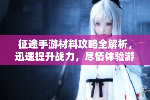 征途手游材料攻略全解析，迅速提升战力，尽情体验游戏乐趣