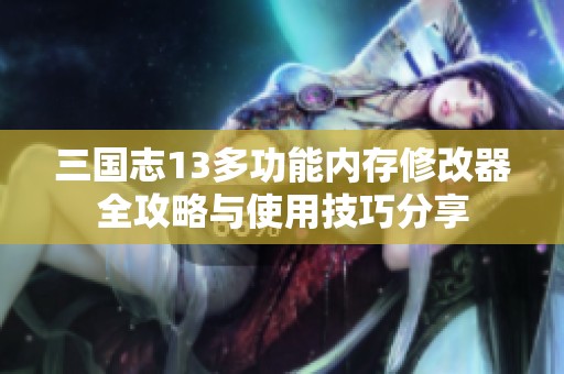 三国志13多功能内存修改器全攻略与使用技巧分享
