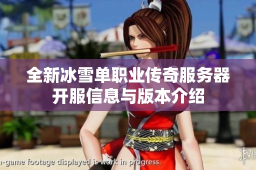 全新冰雪单职业传奇服务器开服信息与版本介绍