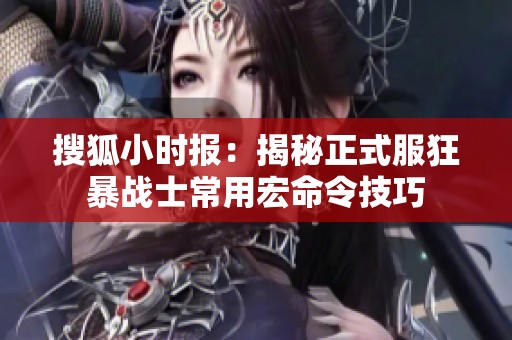 搜狐小时报：揭秘正式服狂暴战士常用宏命令技巧