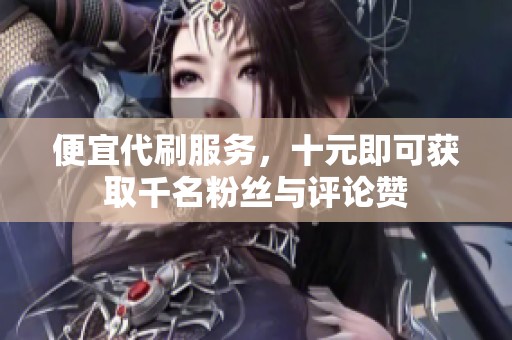 便宜代刷服务，十元即可获取千名粉丝与评论赞