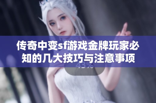 传奇中变sf游戏金牌玩家必知的几大技巧与注意事项