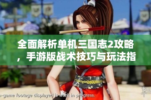 全面解析单机三国志2攻略，手游版战术技巧与玩法指南助你称霸三国世界