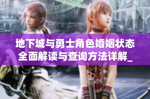 地下城与勇士角色婚姻状态全面解读与查询方法详解_风行手游网