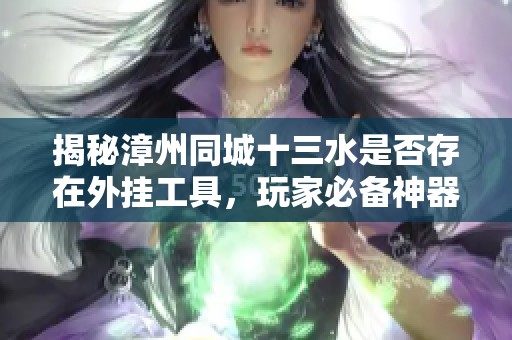 揭秘漳州同城十三水是否存在外挂工具，玩家必备神器a6游戏详细解析与使用指南