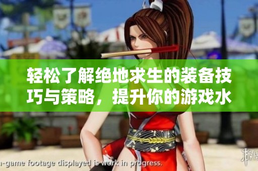 轻松了解绝地求生的装备技巧与策略，提升你的游戏水平