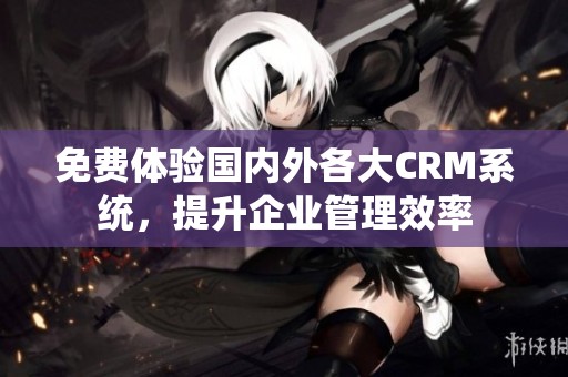 免费体验国内外各大CRM系统，提升企业管理效率