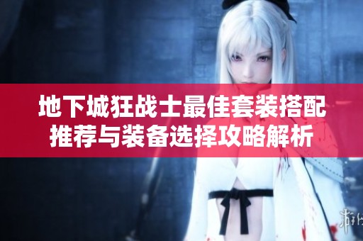 地下城狂战士最佳套装搭配推荐与装备选择攻略解析