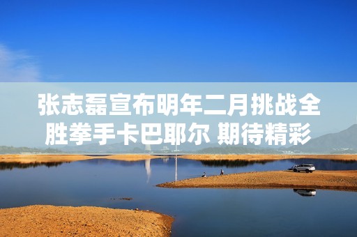 张志磊宣布明年二月挑战全胜拳手卡巴耶尔 期待精彩对决