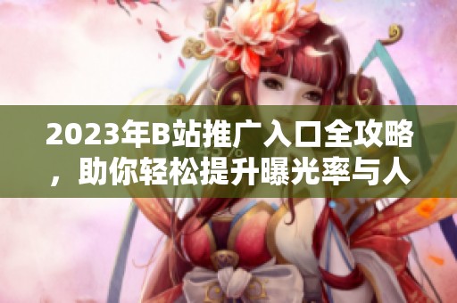 2023年B站推广入口全攻略，助你轻松提升曝光率与人气