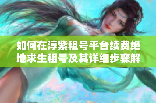 如何在淳紫租号平台续费绝地求生租号及其详细步骤解析