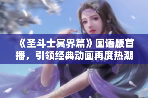 《圣斗士冥界篇》国语版首播，引领经典动画再度热潮