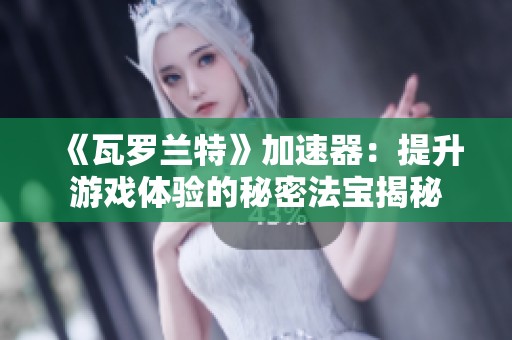 《瓦罗兰特》加速器：提升游戏体验的秘密法宝揭秘